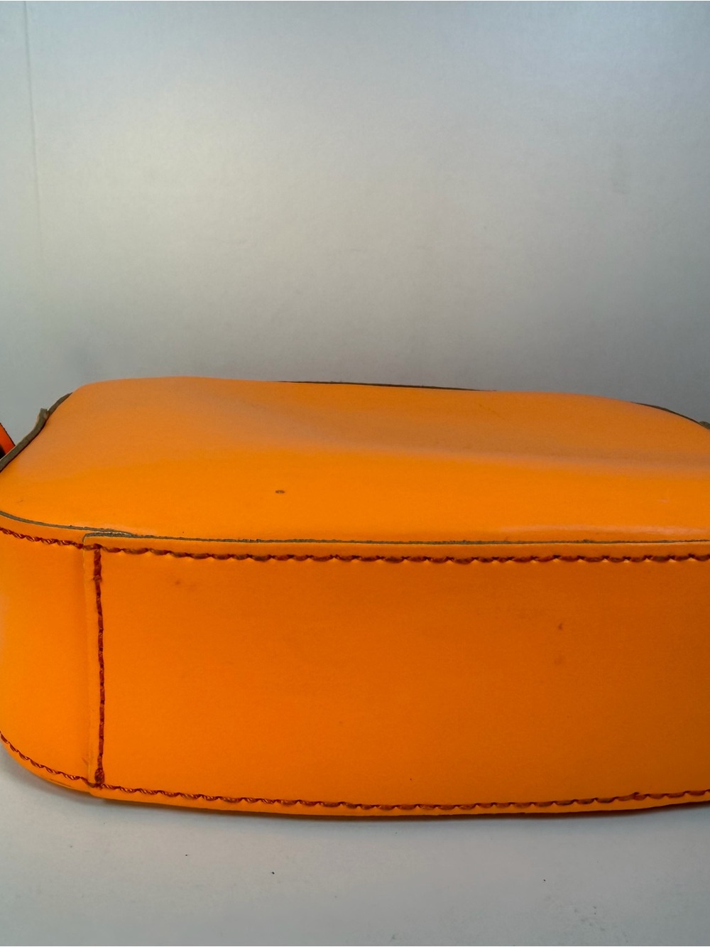 J. Crew Orange Leather Crossbody Camera Bag - Picture 3 of 8